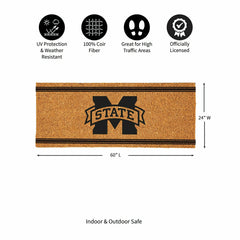 Mississippi State University Extra Large One Color Coir Mat, 60"x24" - Collegiate