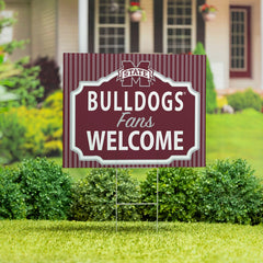 Mississippi State University Coroplast Yard Sign, "Fans Welcome" - Collegiate Home