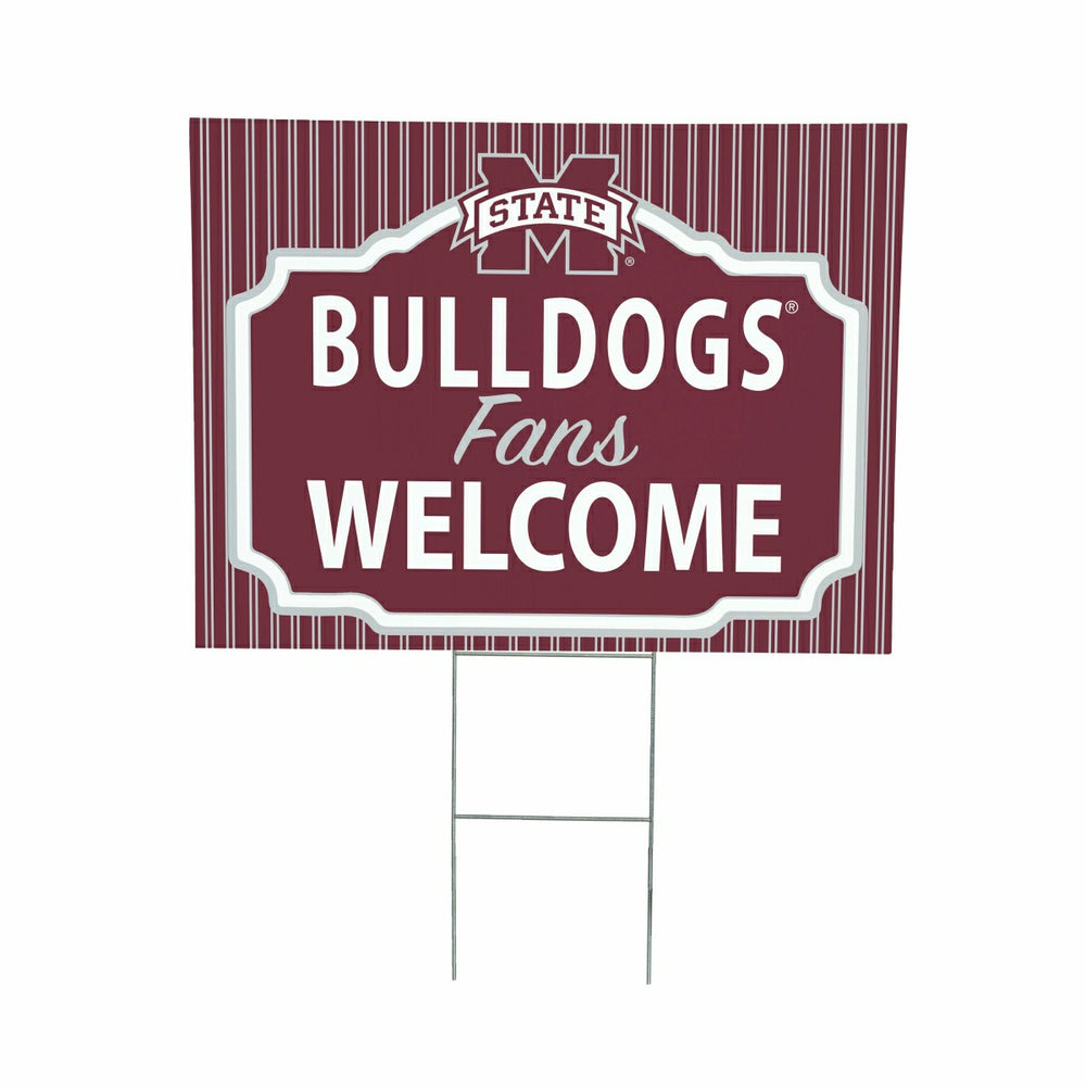 Mississippi State University Coroplast Yard Sign, "Fans Welcome" - Collegiate Home
