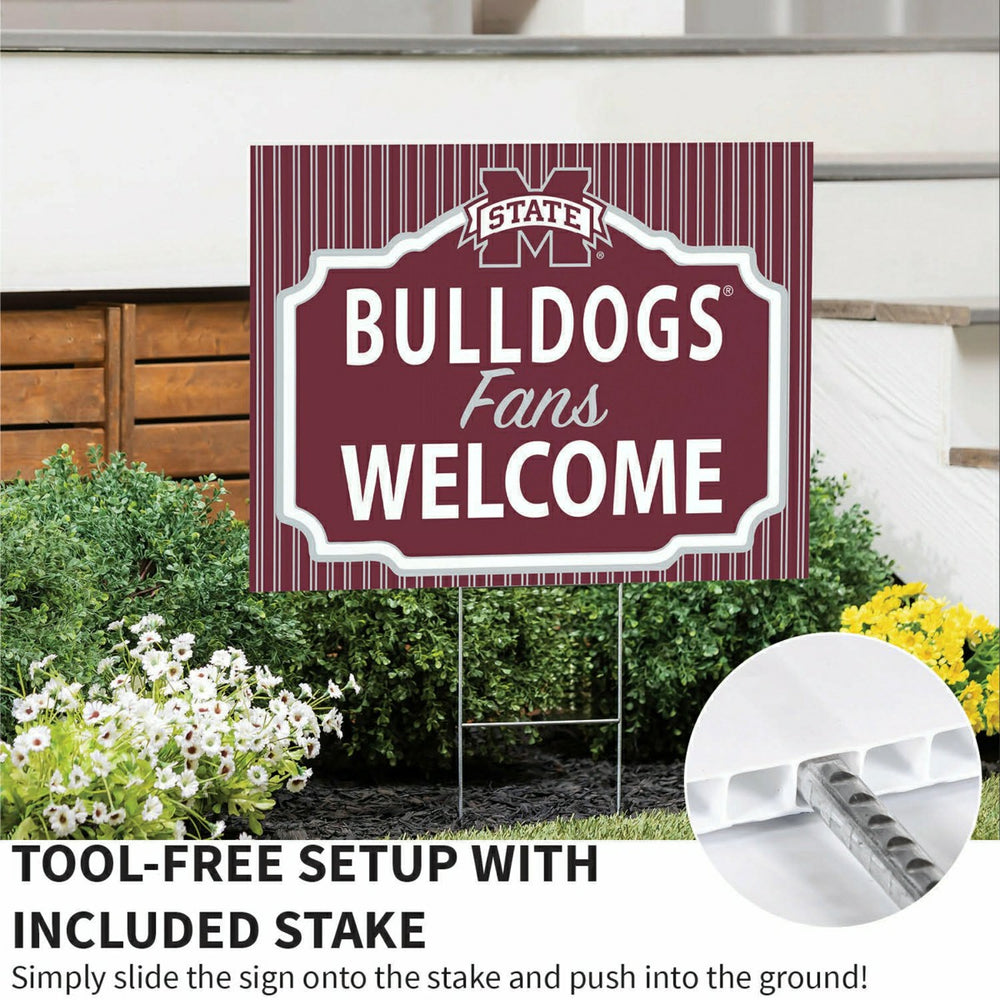 Mississippi State University Coroplast Yard Sign, "Fans Welcome" - Collegiate Home