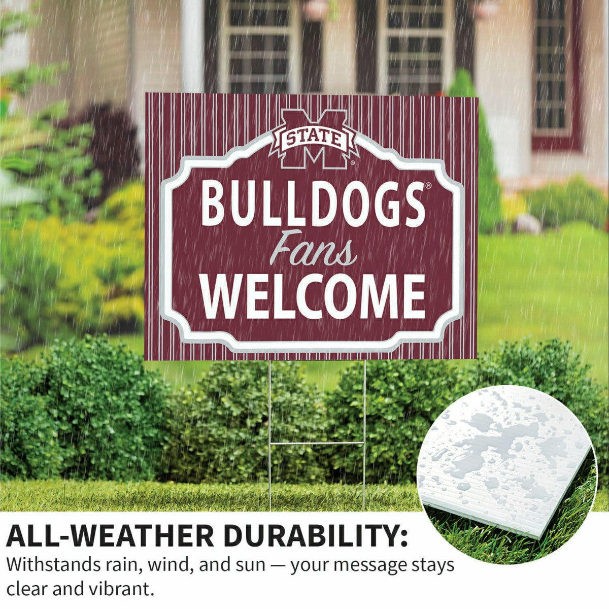 Mississippi State University Coroplast Yard Sign, "Fans Welcome" - Collegiate Home