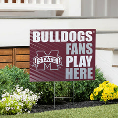 Mississippi State University Coroplast Yard Sign "Fans Play Here" - Collegiate Home