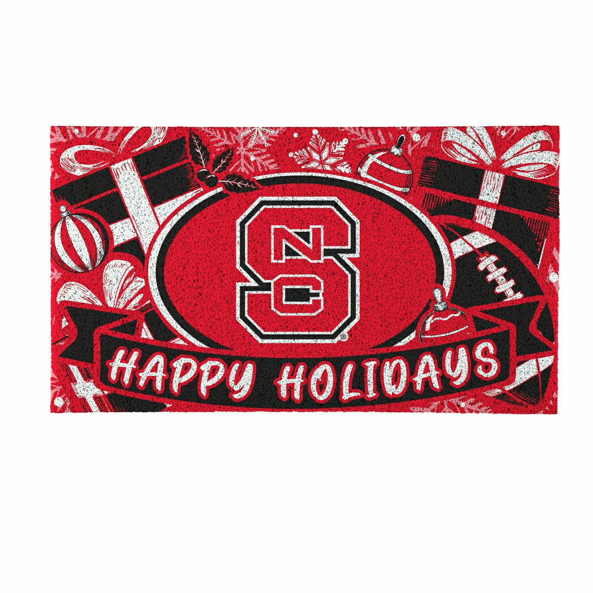 North Carolina State University Holiday PVC Mat, 28"x16" - Collegiate