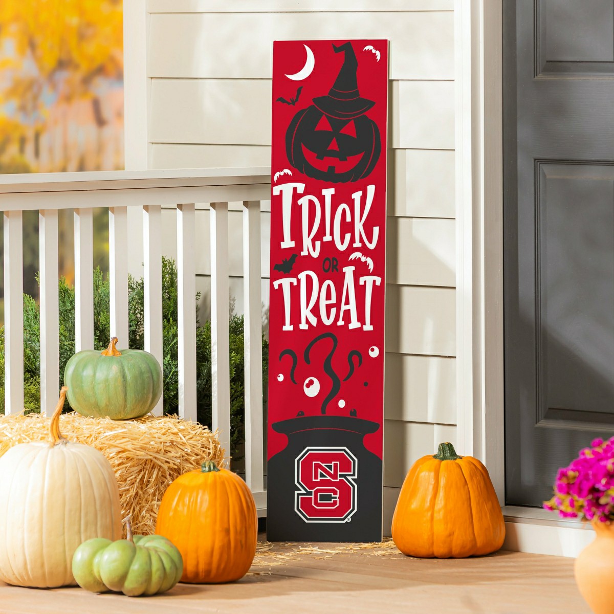 47" Double Sided Leaner, North Carolina State University, Halloween - Collegiate Home