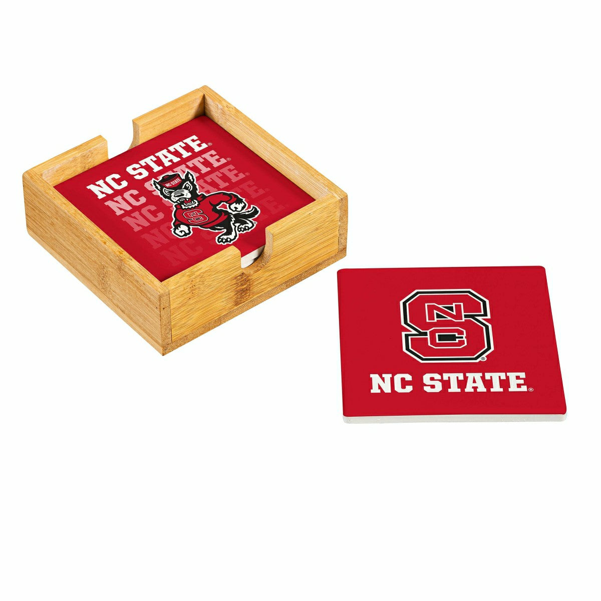 North Carolina State University Coasters and Caddy Set - Collegiate Home