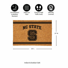 North Carolina State University Large One Color Coir Mat, 36"x24" - Collegiate