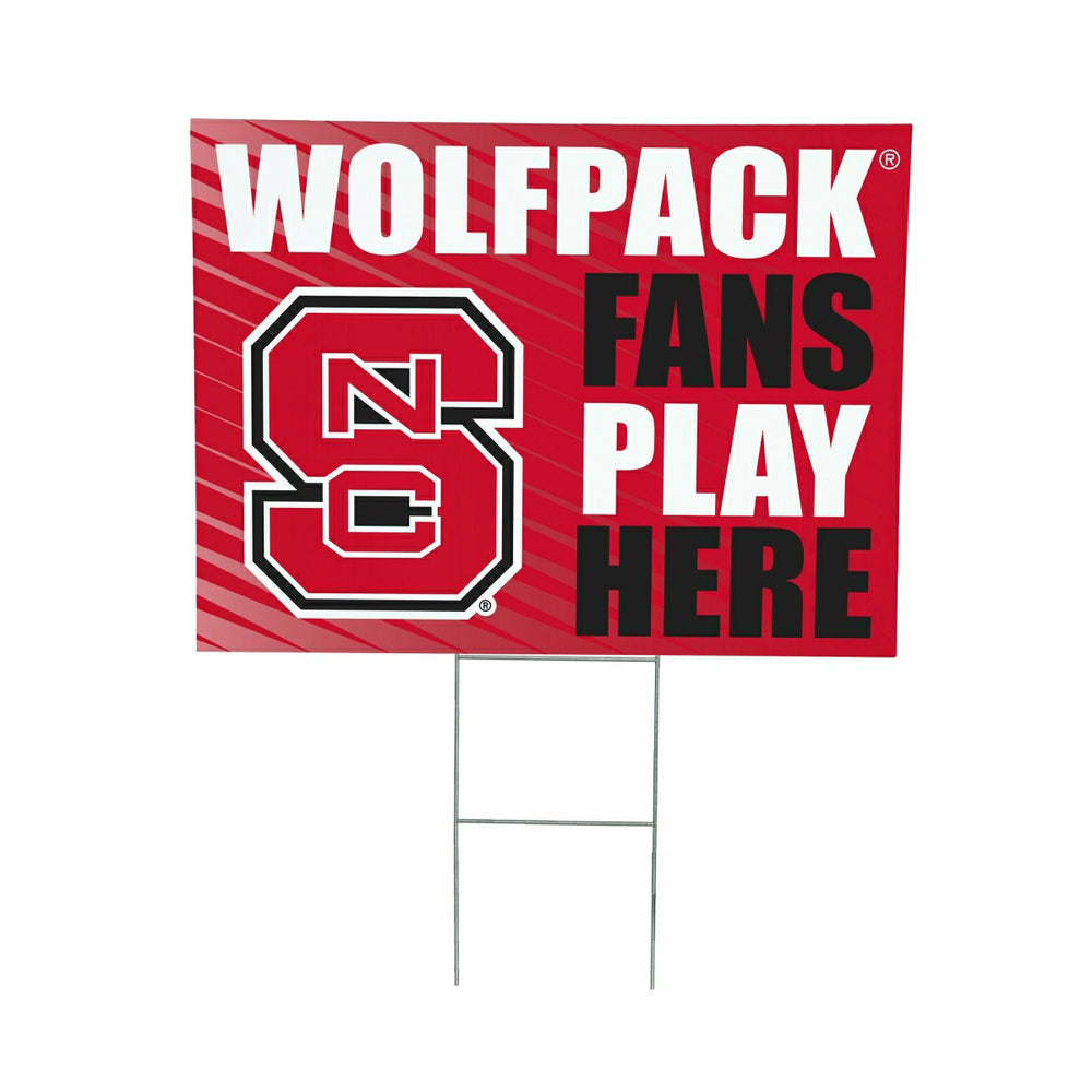 North Carolina State University Coroplast Yard Sign "Fans Play Here" - Collegiate Home