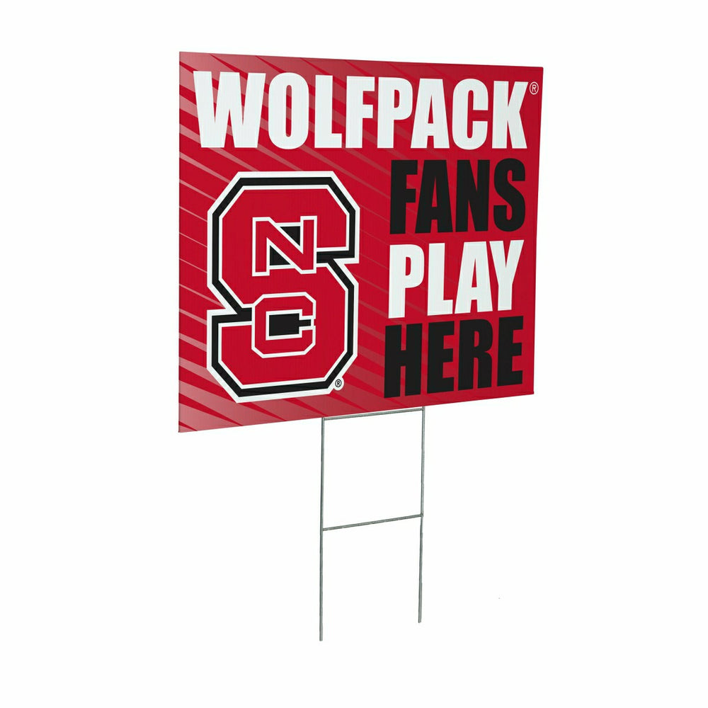 North Carolina State University Coroplast Yard Sign "Fans Play Here" - Collegiate Home