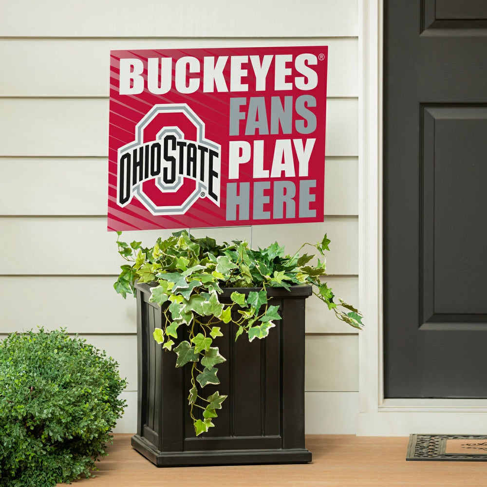 Ohio State University Coroplast Yard Sign "Fans Play Here" - Collegiate Home
