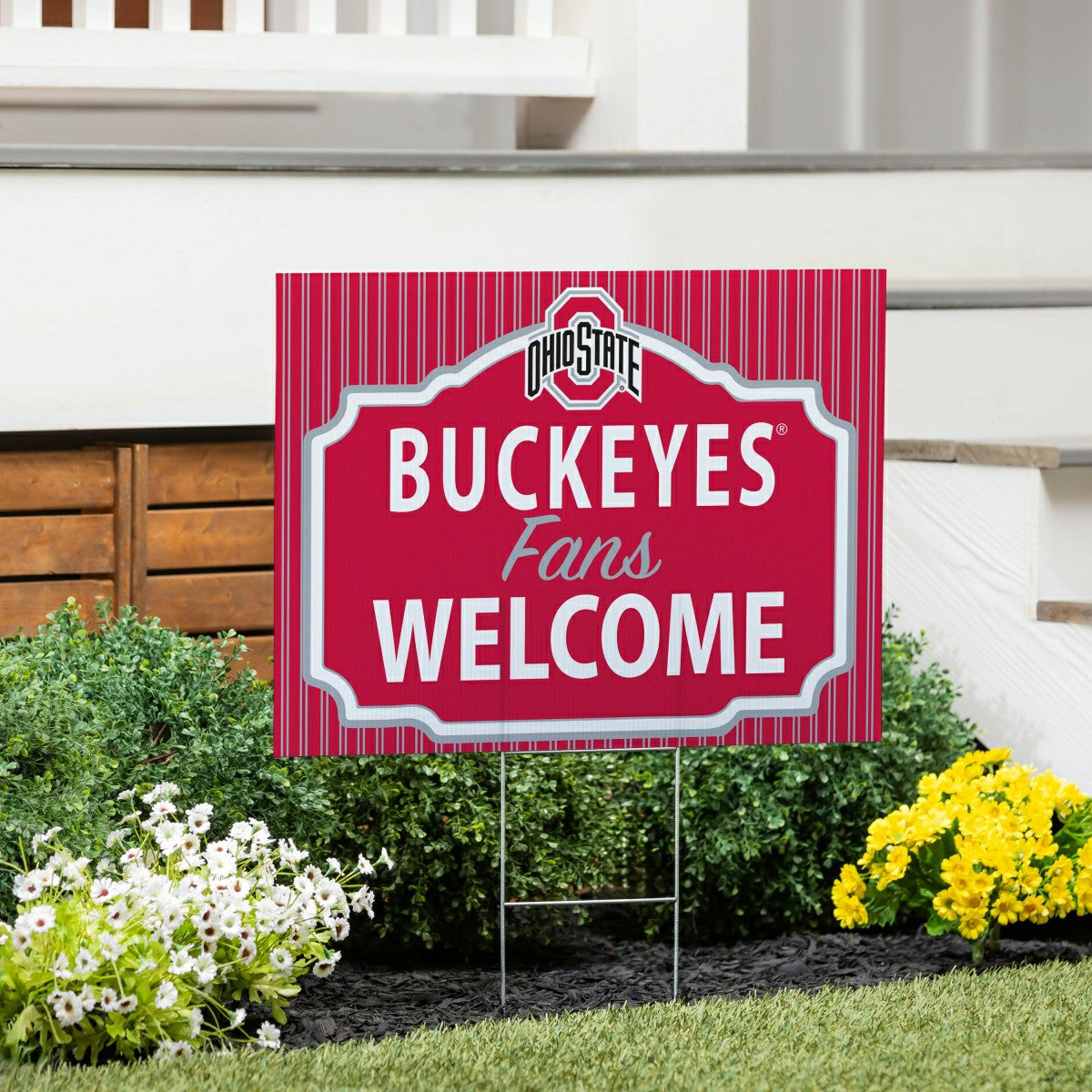 Ohio State University Coroplast Yard Sign, "Fans Welcome" - Collegiate Home