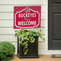 Ohio State University Coroplast Yard Sign, "Fans Welcome" - Collegiate Home