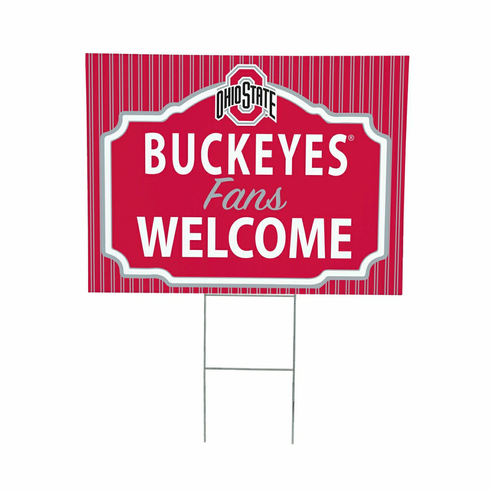 Ohio State University Coroplast Yard Sign, "Fans Welcome" - Collegiate Home