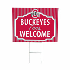 Ohio State University Coroplast Yard Sign, "Fans Welcome" - Collegiate Home