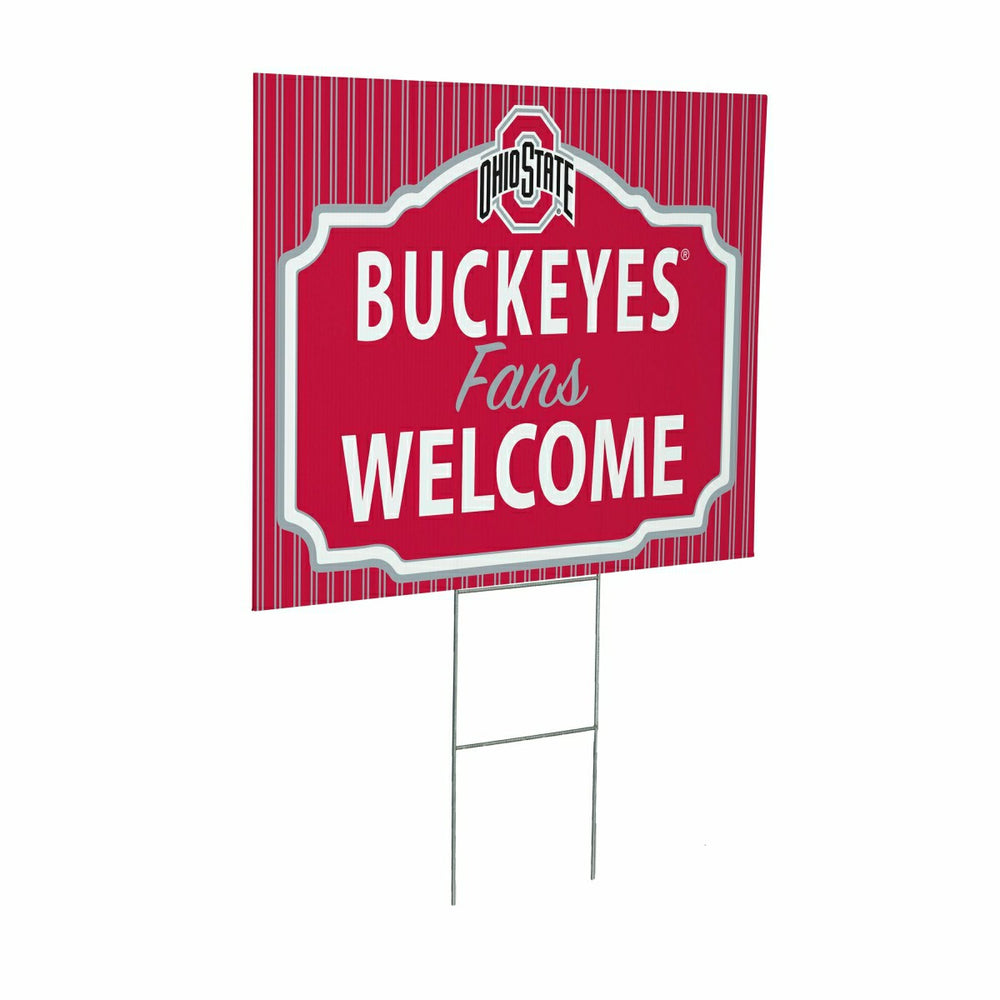 Ohio State University Coroplast Yard Sign, "Fans Welcome" - Collegiate Home