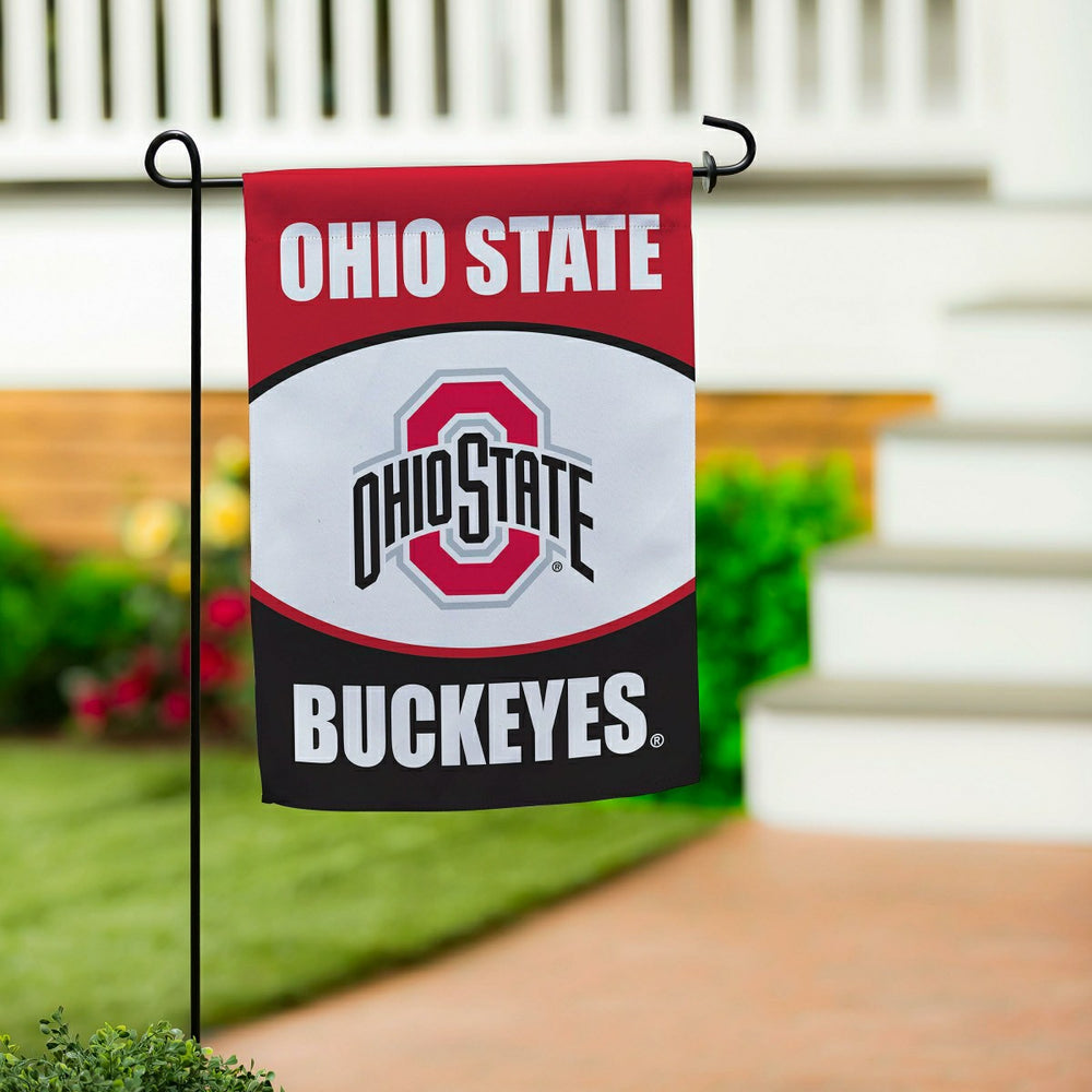 Ohio State University Suede Garden Flag - Collegiate