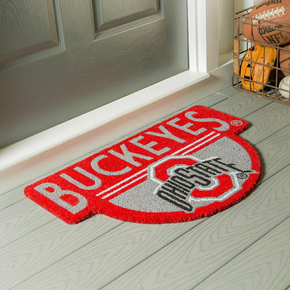 NCAA Team Shaped Coir Door Mat, Ohio State Buckeyes - Collegiate