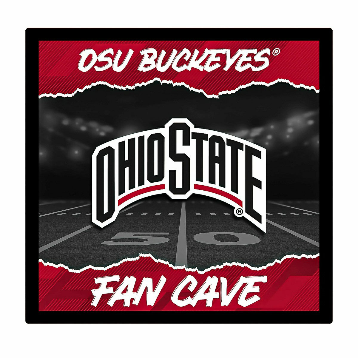 Ohio State University 23"H x 23"L LED Wall Decor, Edgelite, Square - Collegiate Home