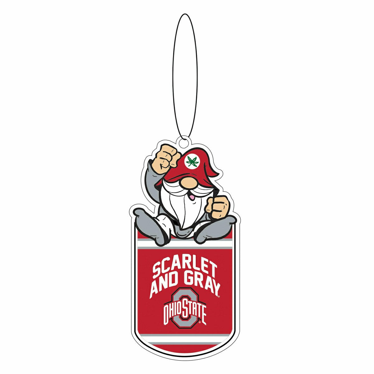 Ohio State University Gift Tag Ornament, Gnome Fan - Collegiate Home