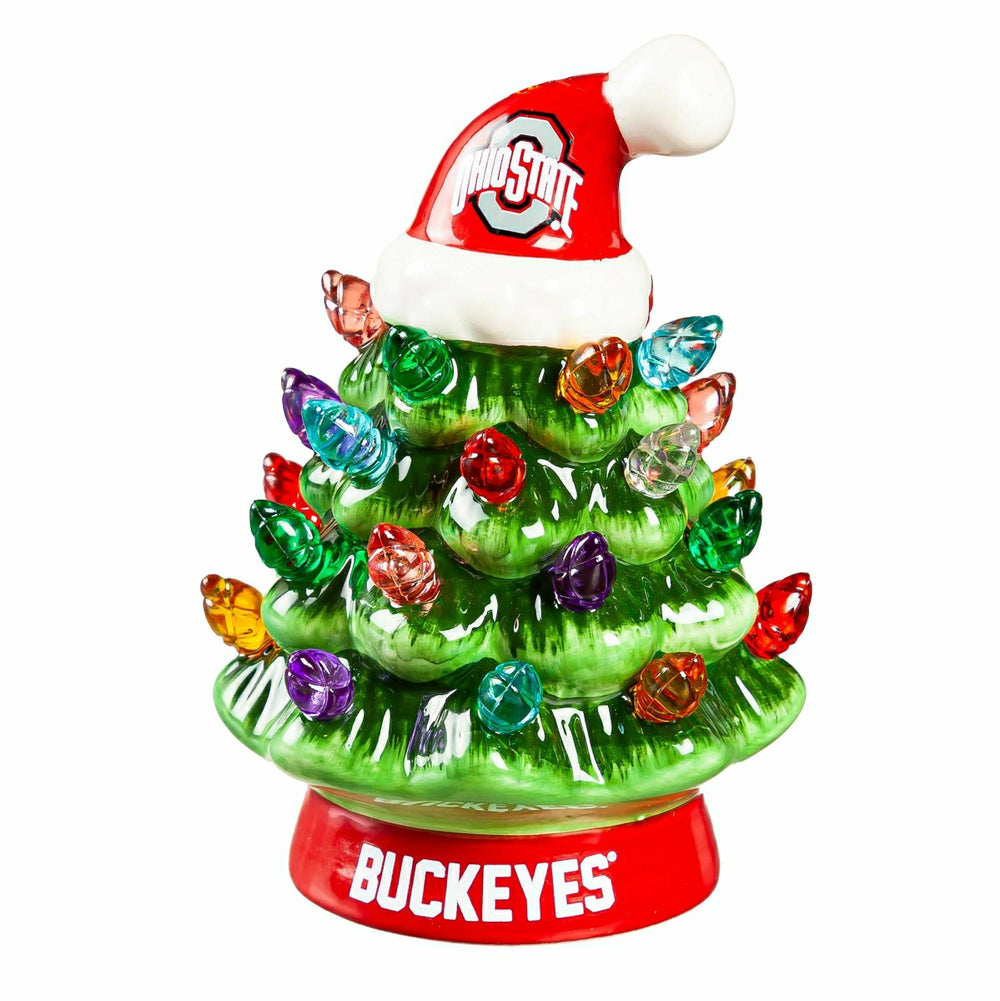 4" Mini LED Tabletop Christmas Tree, Set of 2, Ohio State University - Collegiate Home