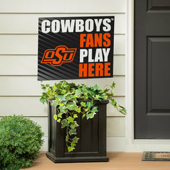 Oklahoma State University Coroplast Yard Sign "Fans Play Here" - Collegiate Home