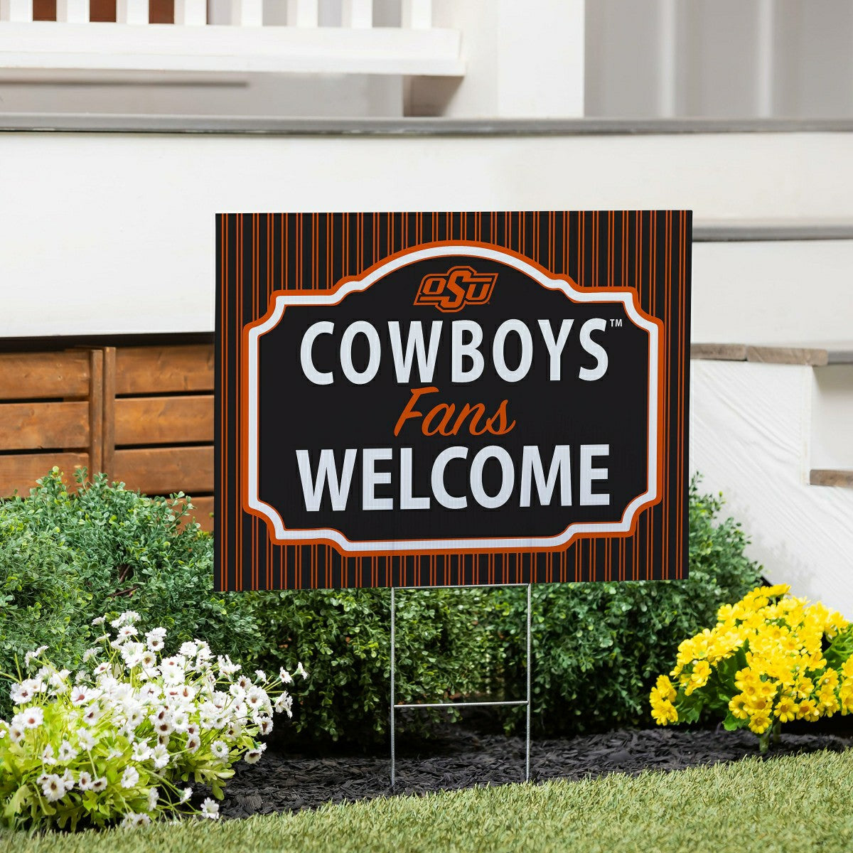 Oklahoma State University Coroplast Yard Sign, "Fans Welcome" - Collegiate Home
