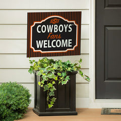 Oklahoma State University Coroplast Yard Sign, "Fans Welcome" - Collegiate Home