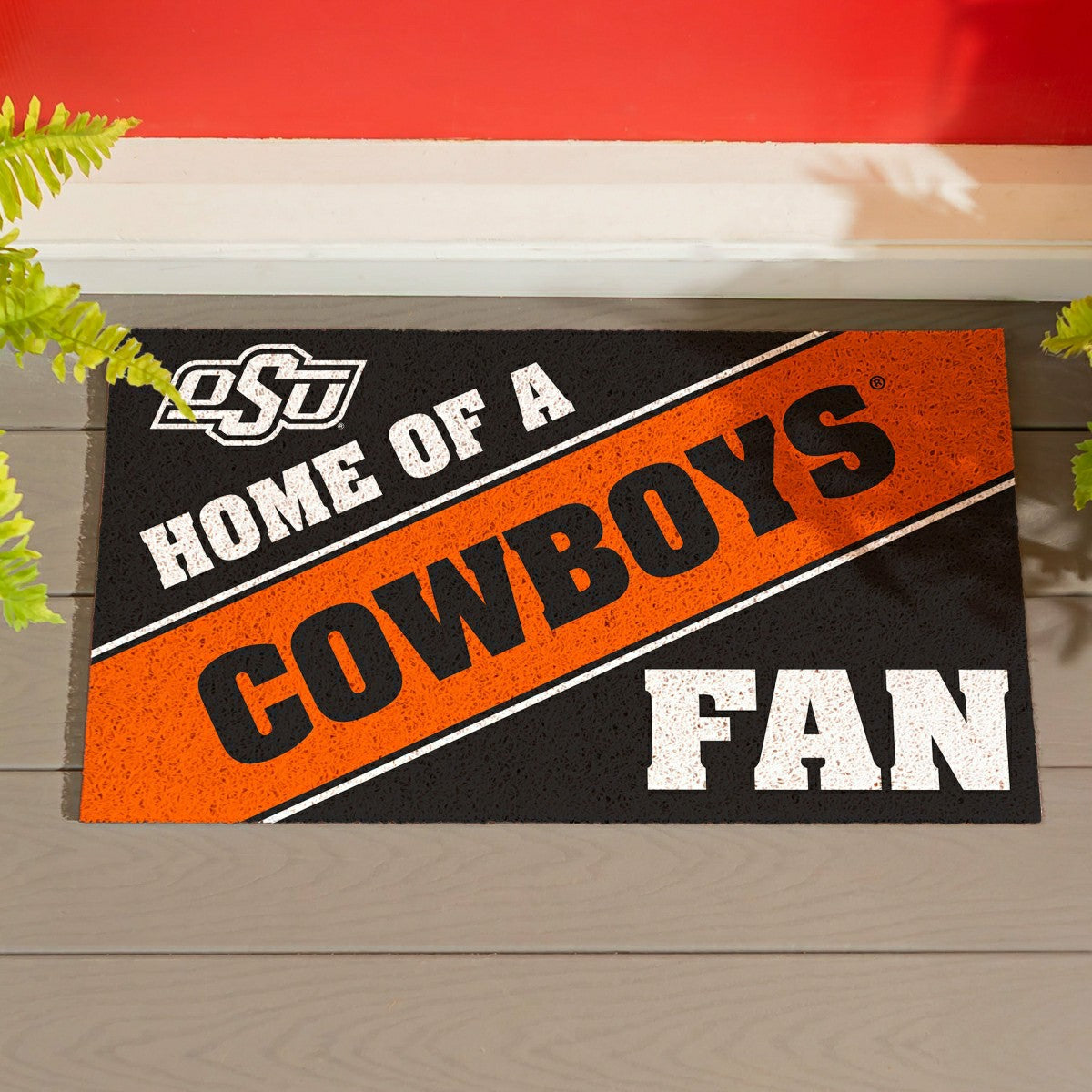 Oklahoma State University, PVC Mat COLOR, Home of a Fan - Collegiate