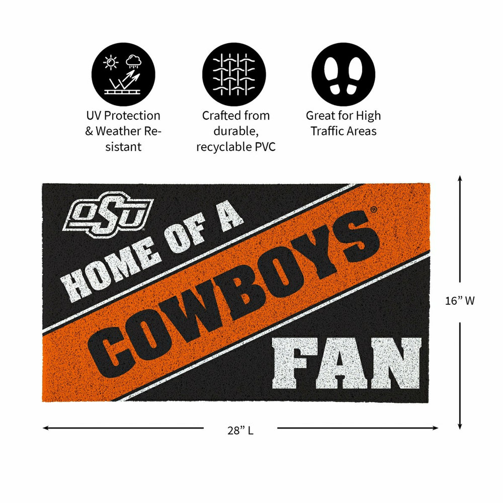 Oklahoma State University, PVC Mat COLOR, Home of a Fan - Collegiate