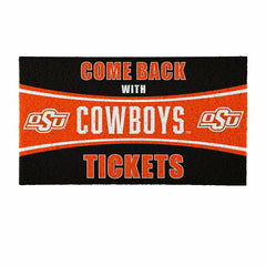 28" x 16" PVC Trapper Mat, Come Back with Tickets, Oklahoma State Univ - Collegiate