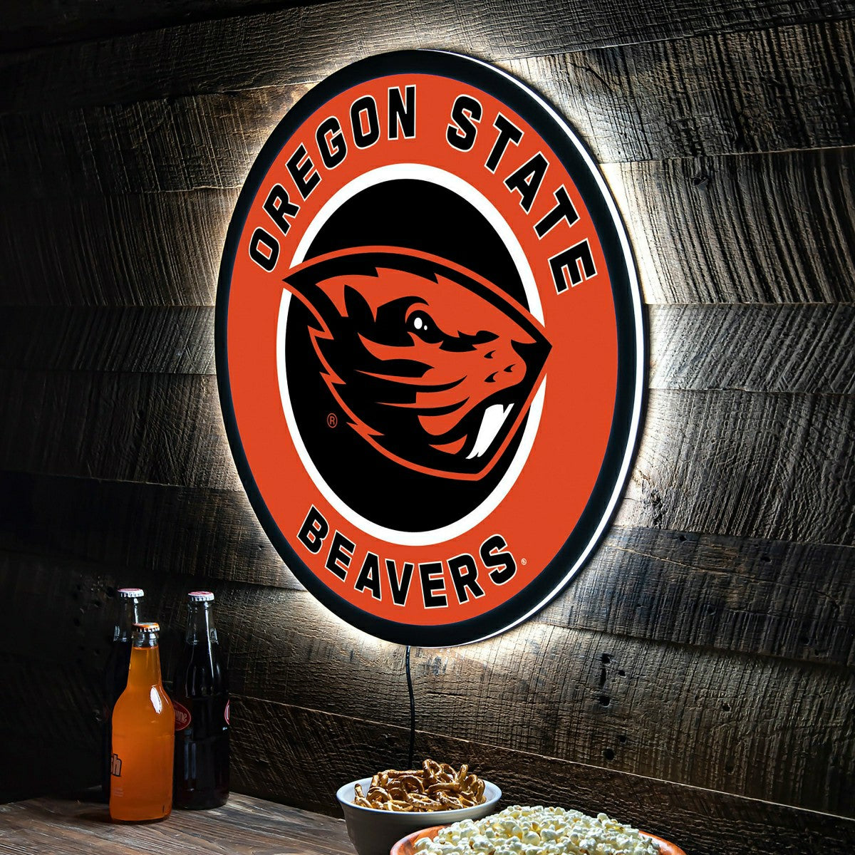 LED Wall Decor, Round, Oregon State University - Collegiate Home
