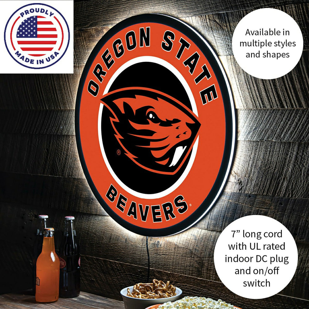 LED Wall Decor, Round, Oregon State University - Collegiate Home