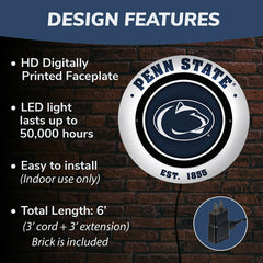 Penn State, Metal Lite, Round - Collegiate