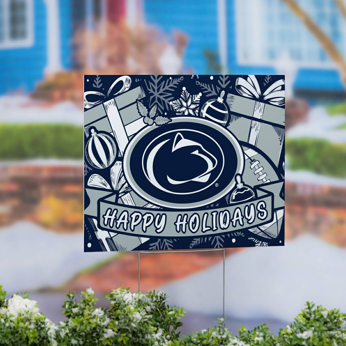 Penn State Yard Sign, Holiday - Collegiate Home