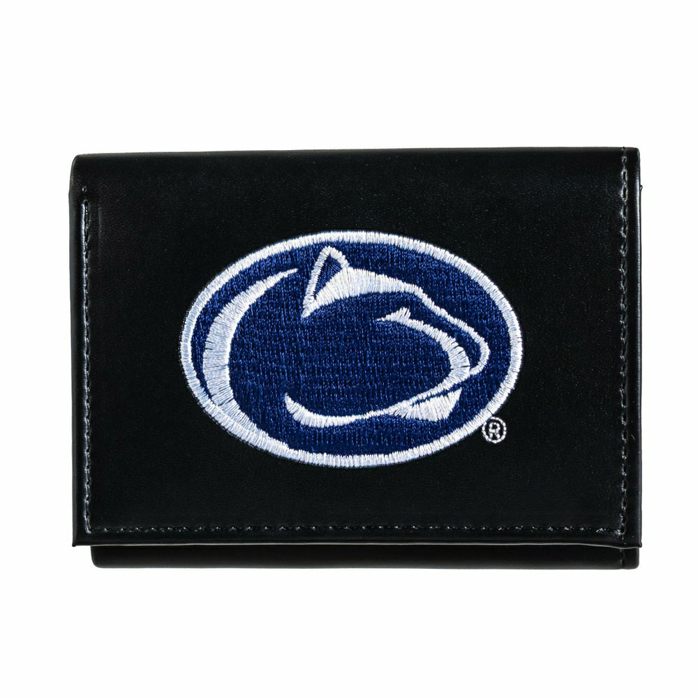 Penn State Black Tri-Fold Embroidered Wallet w/ RFID Blocking - Collegiate Home