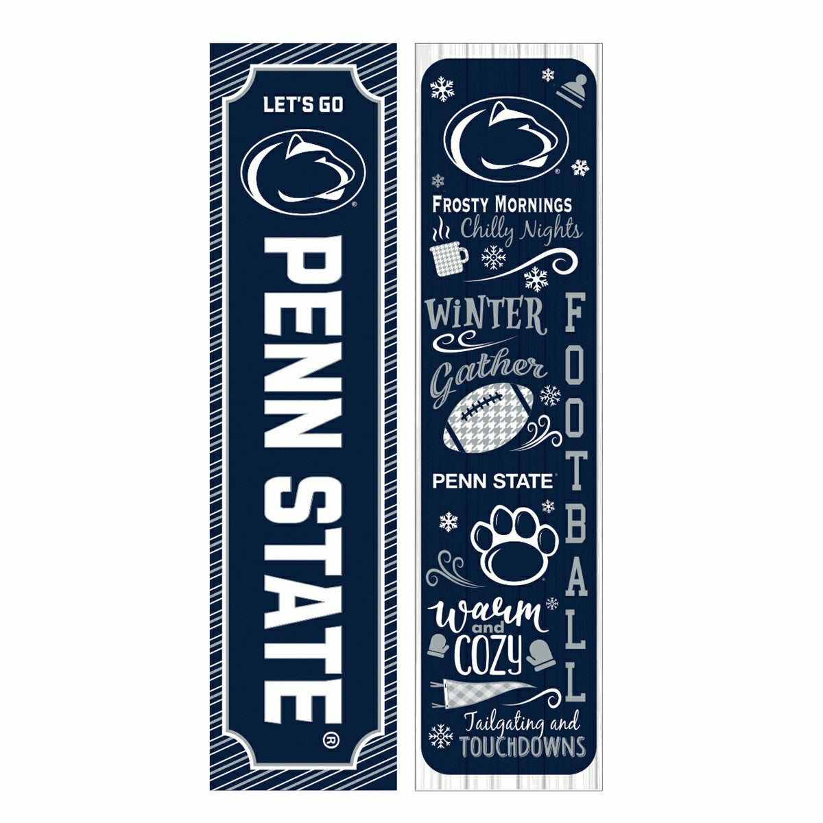 46" Double Sided Leaner, Penn State, Winter Seasonal - Collegiate Home