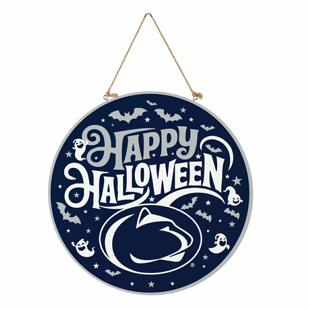 Penn State Halloween Round Door Décor with Hanging Rope, 18x18 - Collegiate Home