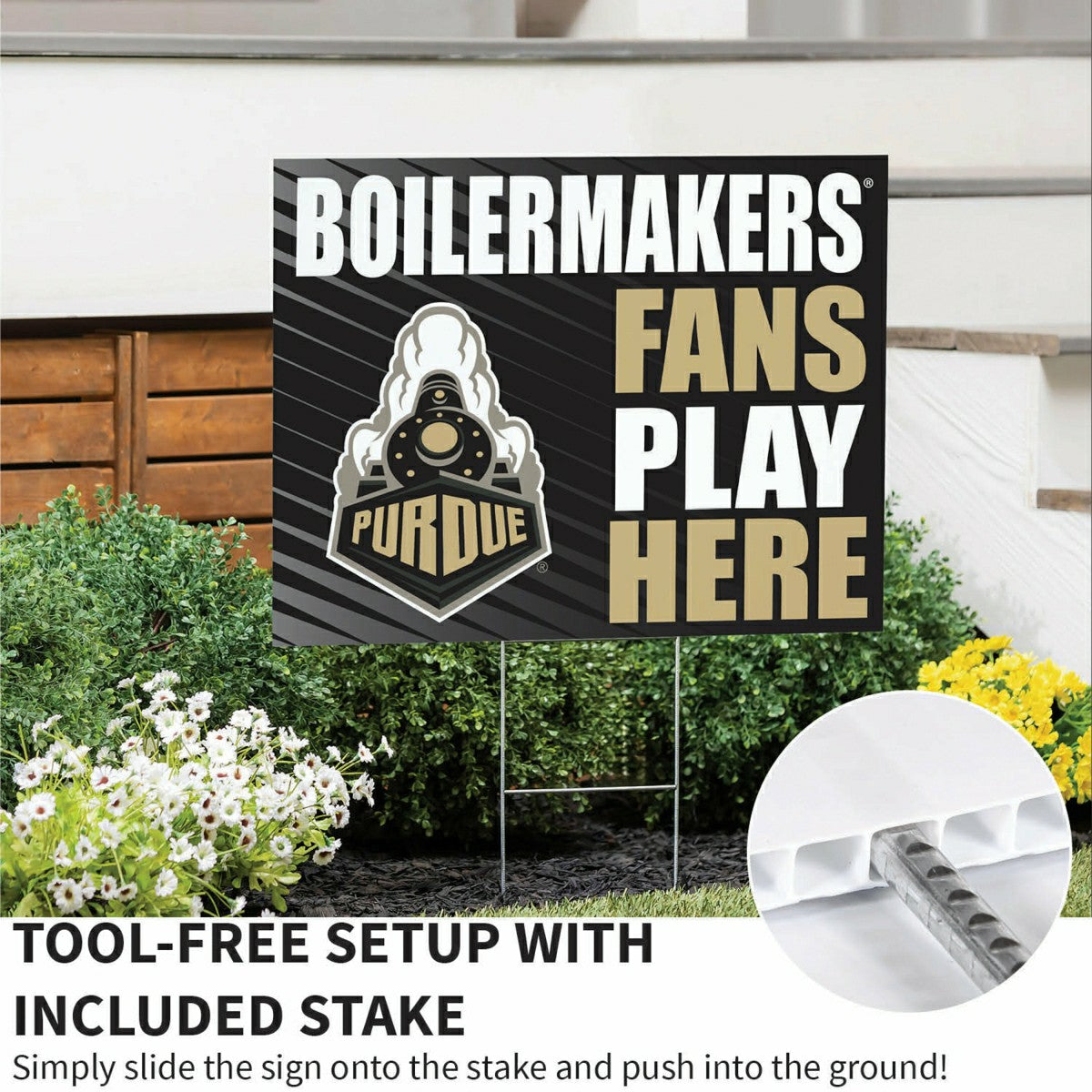 Purdue University Coroplast Yard Sign "Fans Play Here" - Collegiate Home