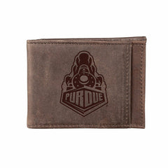 Front Pocket Wallet w/ RFID Blocking, Purdue University, Brown - Collegiate Home