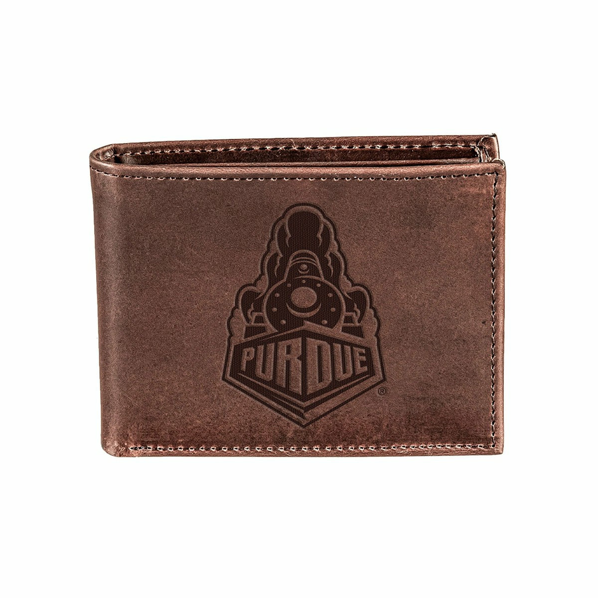 Purdue University, Bi-Fold Wallet, Brown, CH, 100% Genuine Leather - Collegiate Home