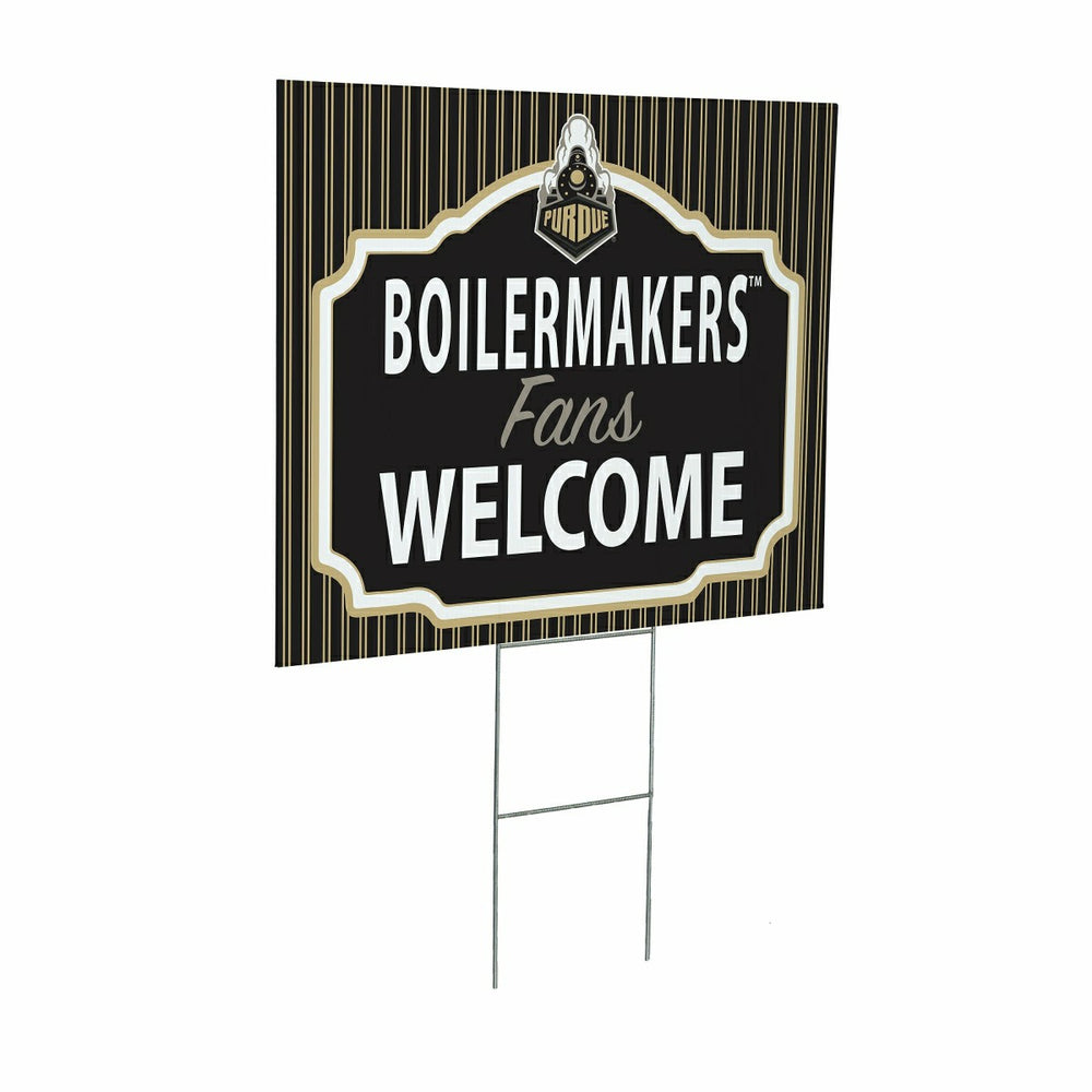 Purdue University Coroplast Yard Sign, "Fans Welcome" - Collegiate Home