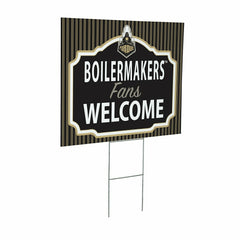 Purdue University Coroplast Yard Sign, "Fans Welcome" - Collegiate Home
