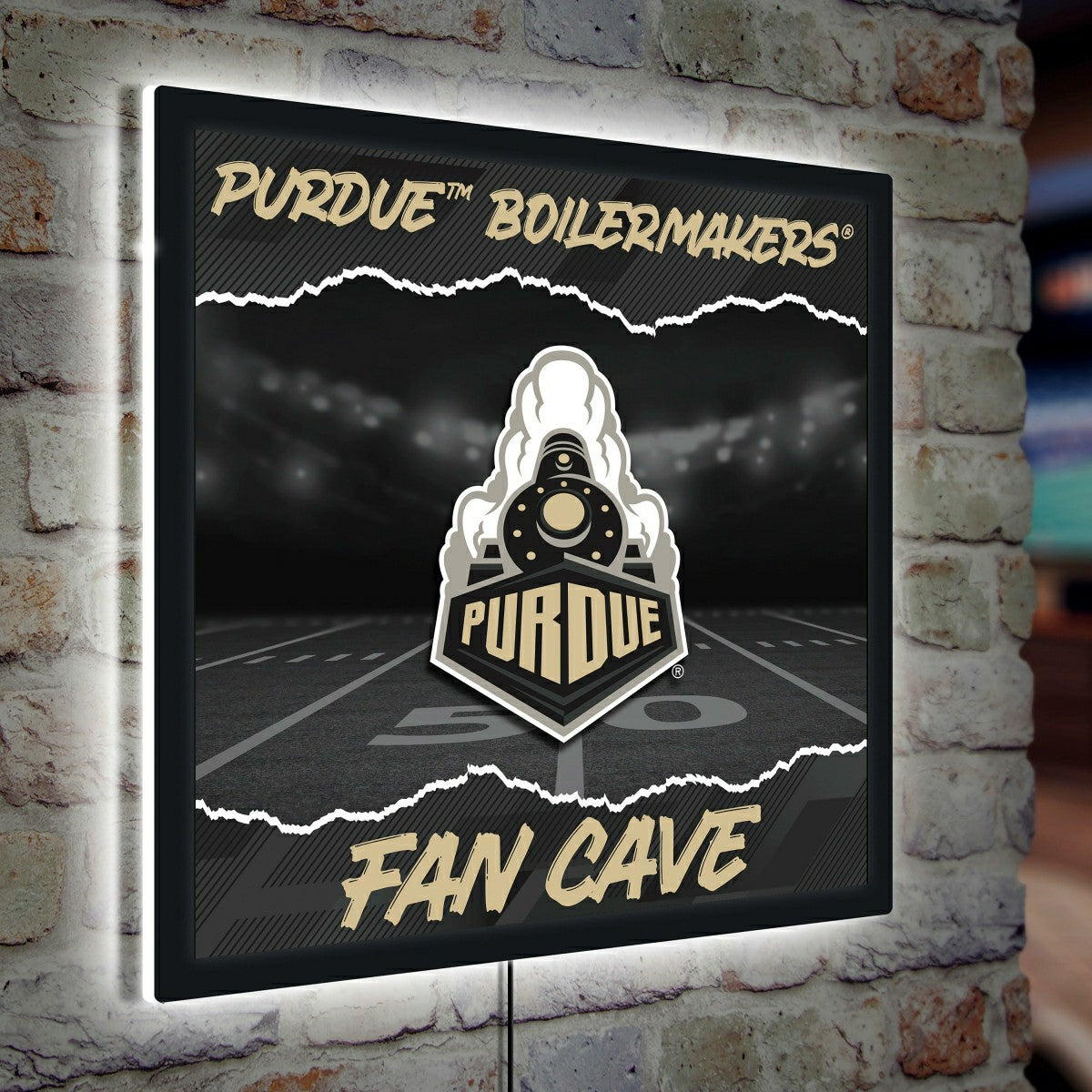 Purdue University 23"H x 23"L LED Wall Decor, Edgelite, Square - Collegiate Home