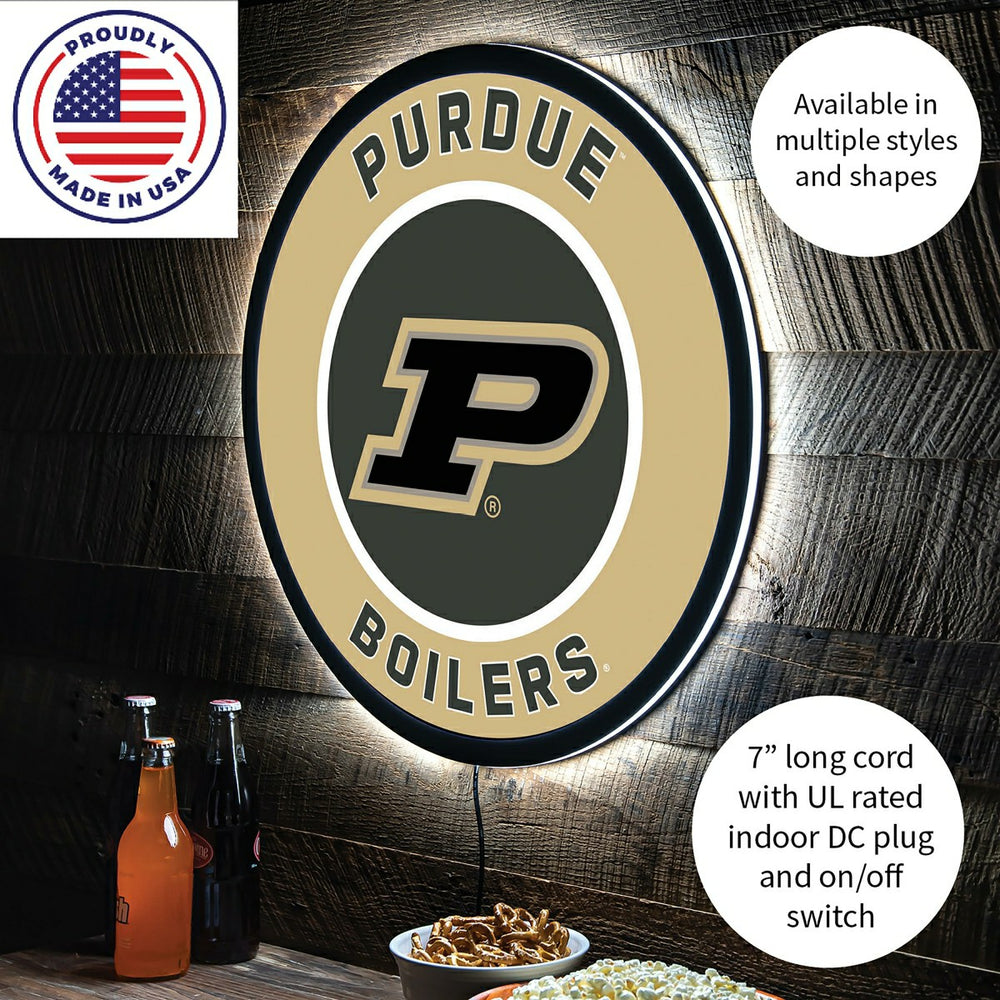 LED Wall Decor, Round, Purdue University - Collegiate Home