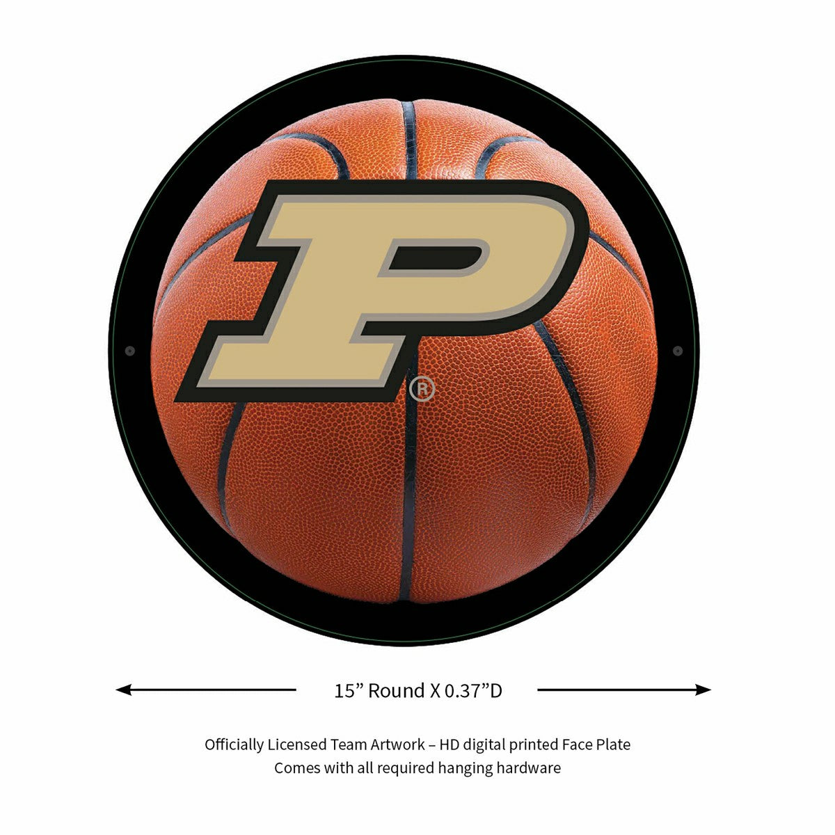 LED Wall Decor, Round, Med, Purdue University, Basketball - Collegiate Home