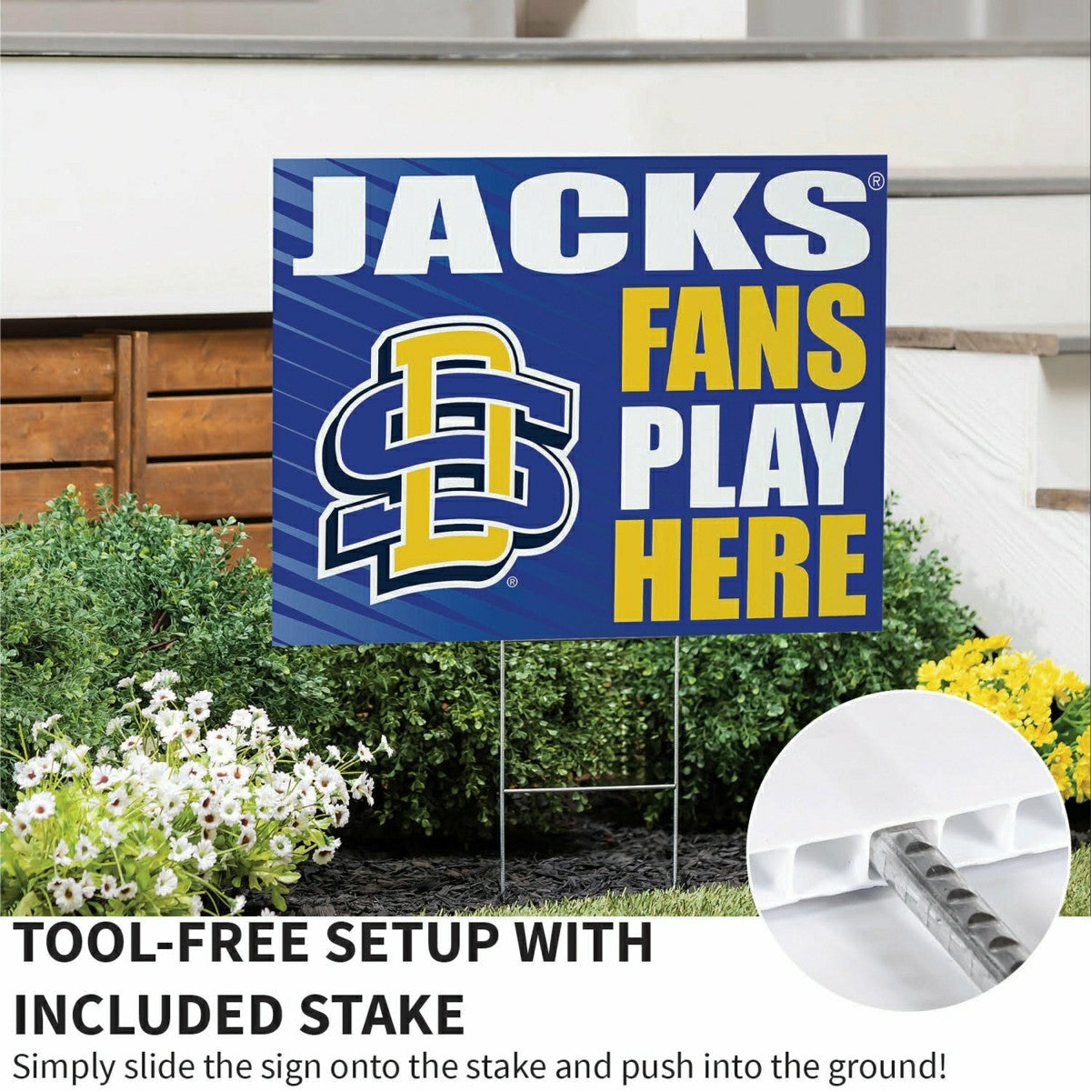 South Dakota State University Coroplast Yard Sign "Fans Play Here" - Collegiate Home