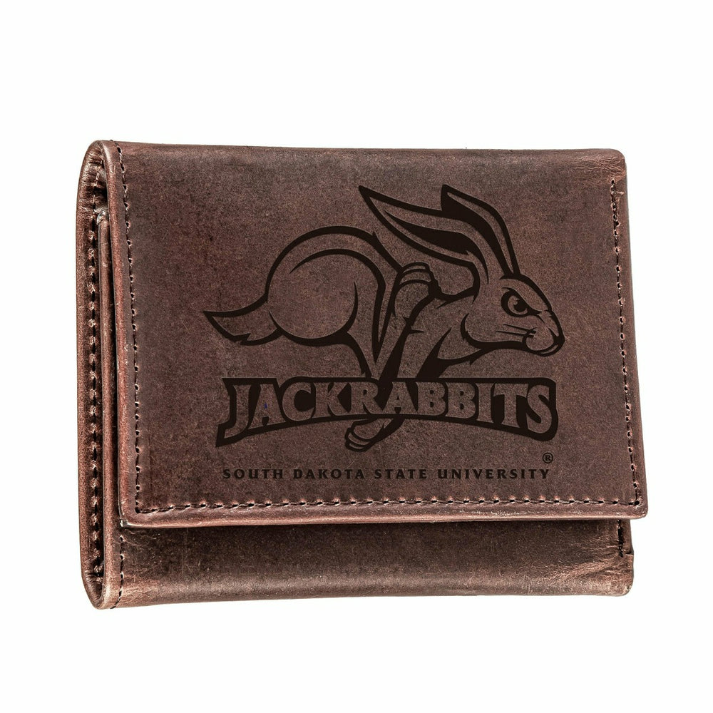 South Dakota State University, Tri-Fold Wallet, Brown, CH, 100% Genuin - Collegiate Home