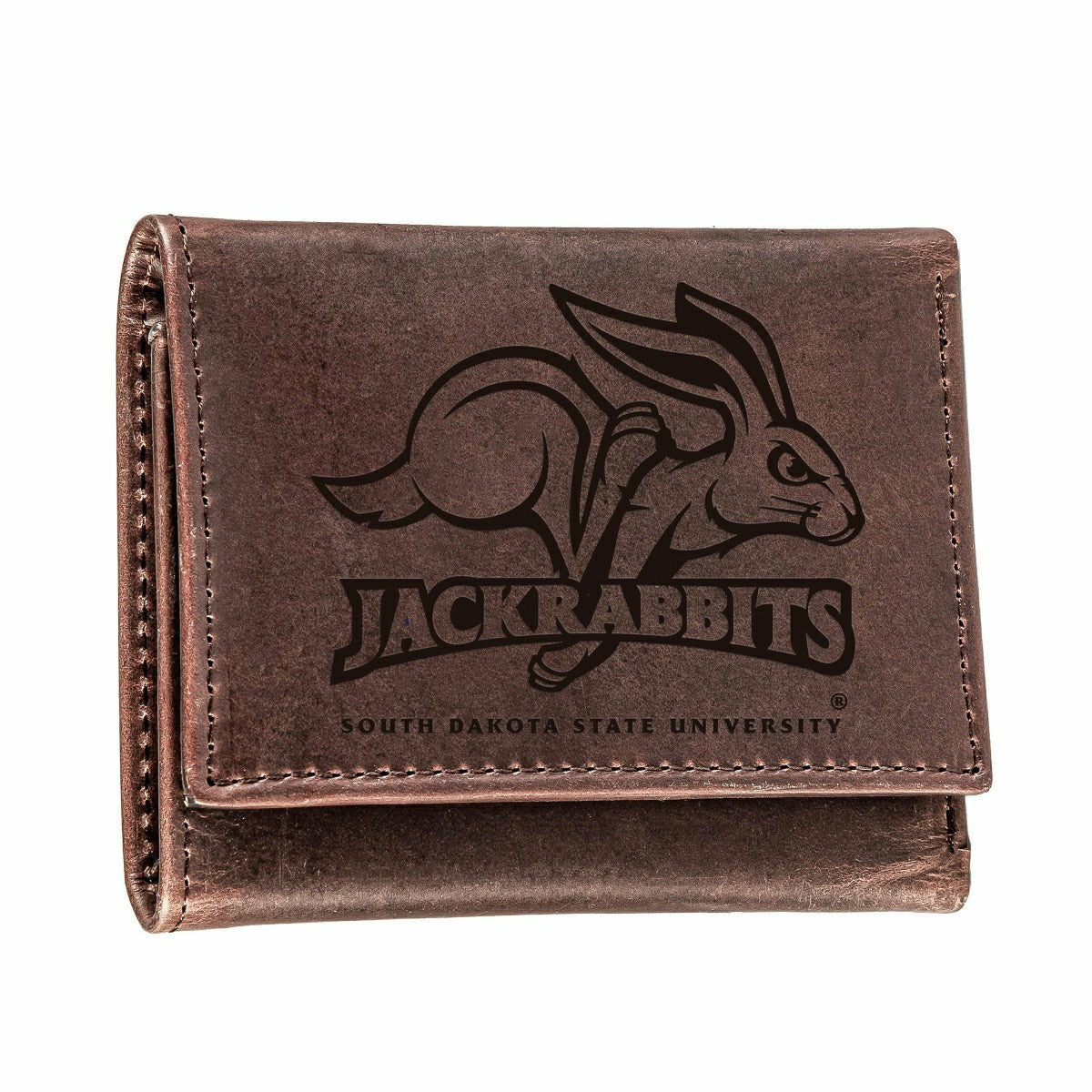 South Dakota State University, Tri-Fold Wallet, Brown, CH, 100% Genuin - Collegiate Home