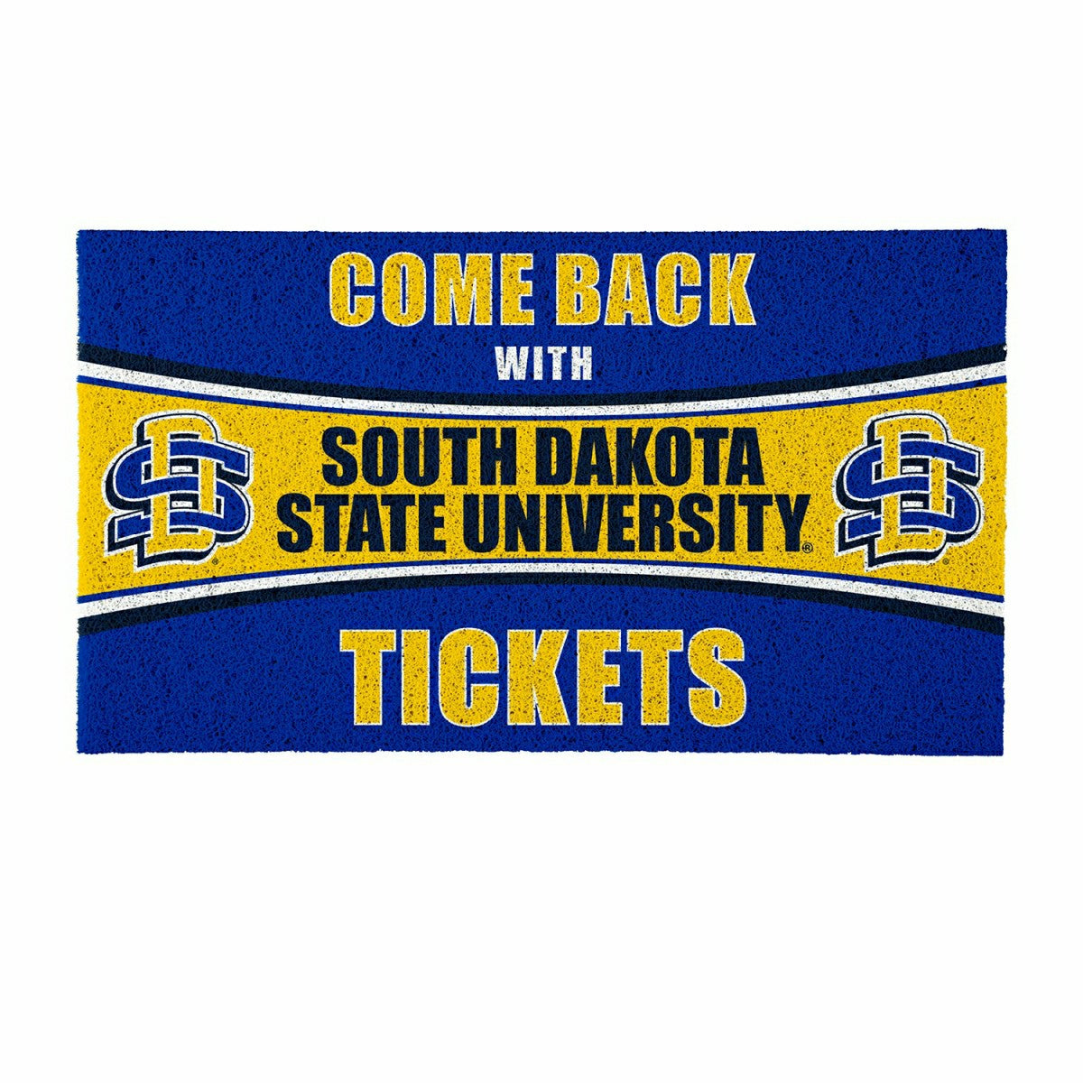 28" x 16" PVC Trapper Mat, Come Back with Tickets, South Dakota State  - Collegiate