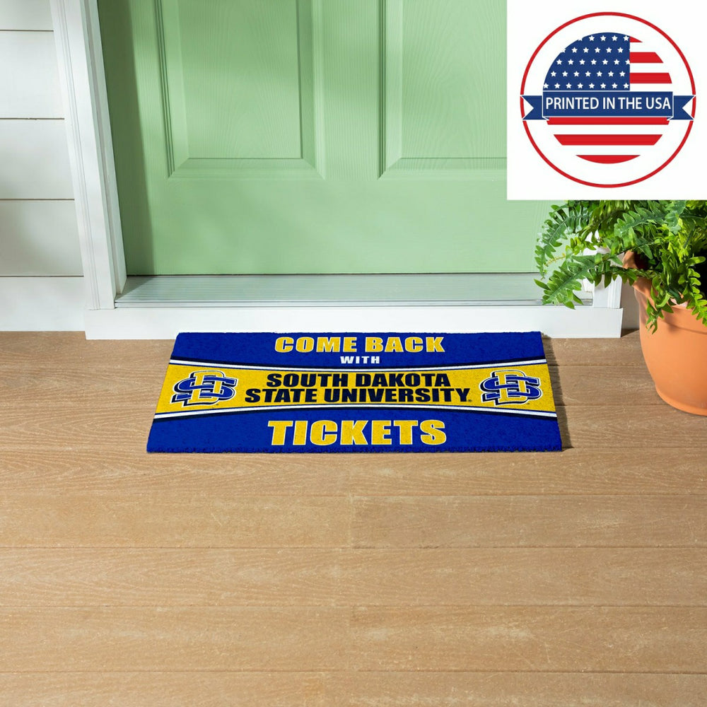 28" x 16" PVC Trapper Mat, Come Back with Tickets, South Dakota State  - Collegiate