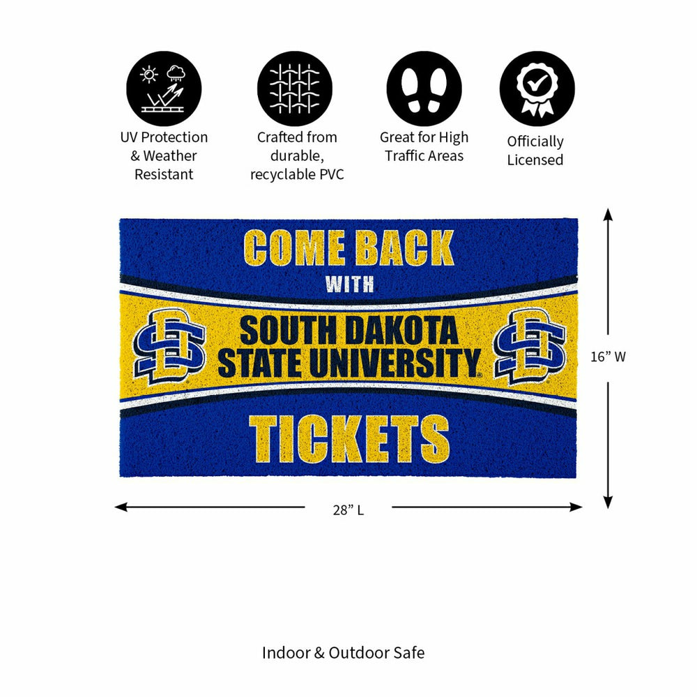 28" x 16" PVC Trapper Mat, Come Back with Tickets, South Dakota State  - Collegiate